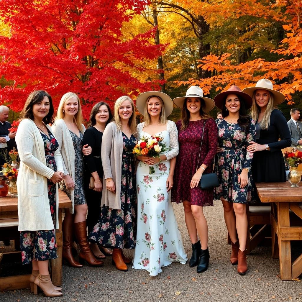 autumn bridal shower guest looks