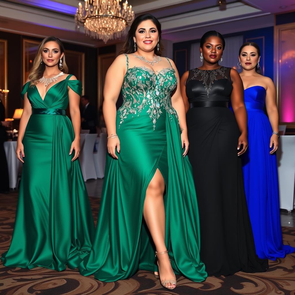 curvy evening gowns