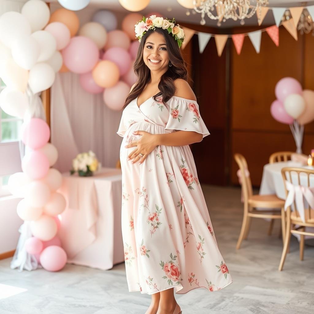 expecting mom party looks