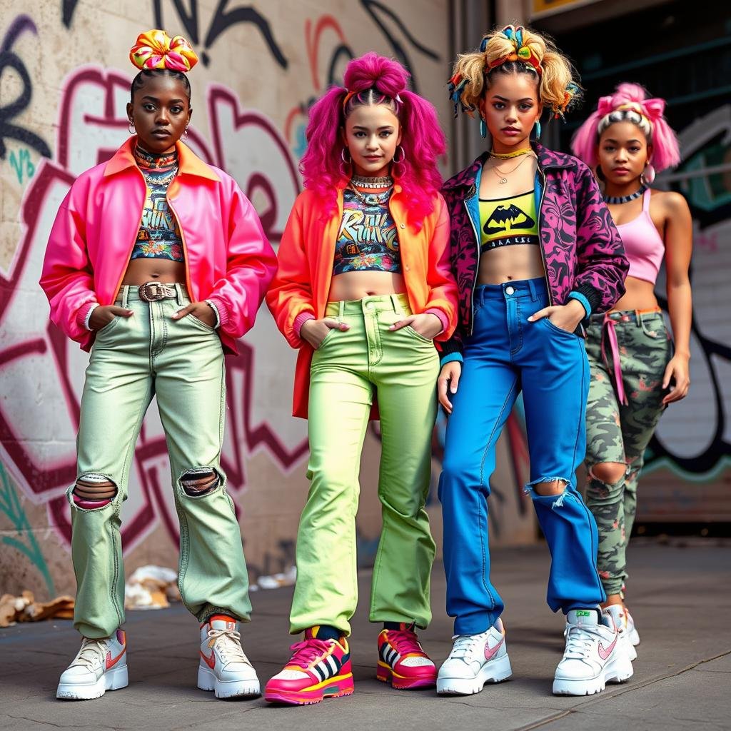 neon 90s outfits