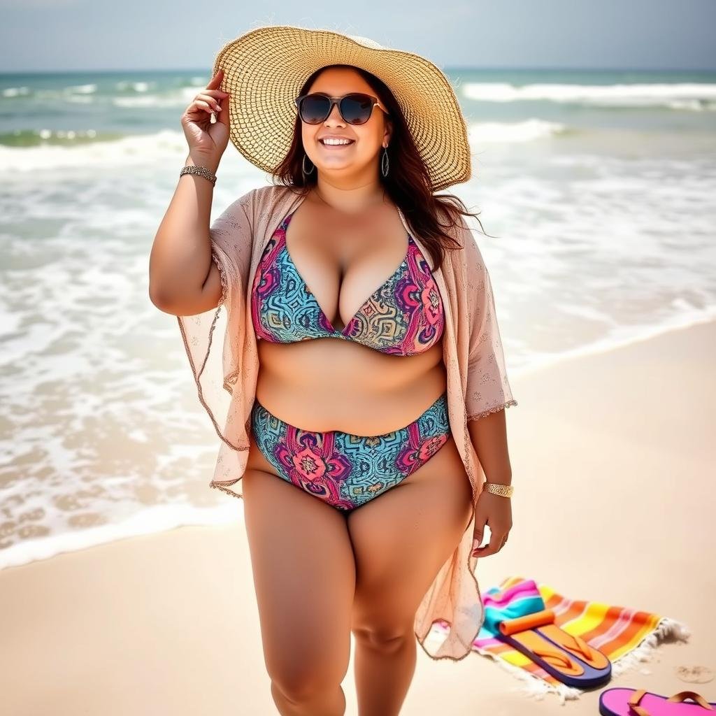 simple beach outfit for chubby