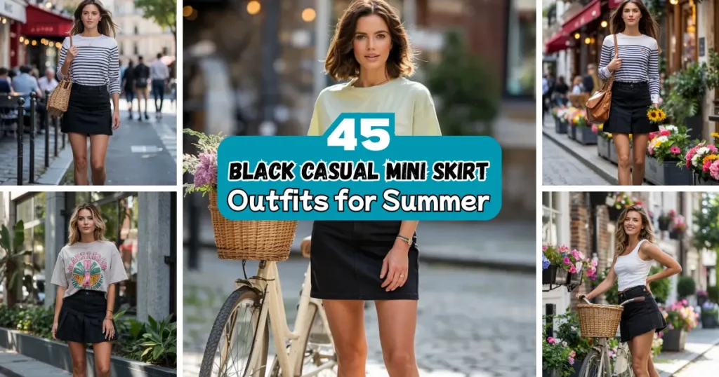 Black Casual Mini Skirt Outfits for Summer